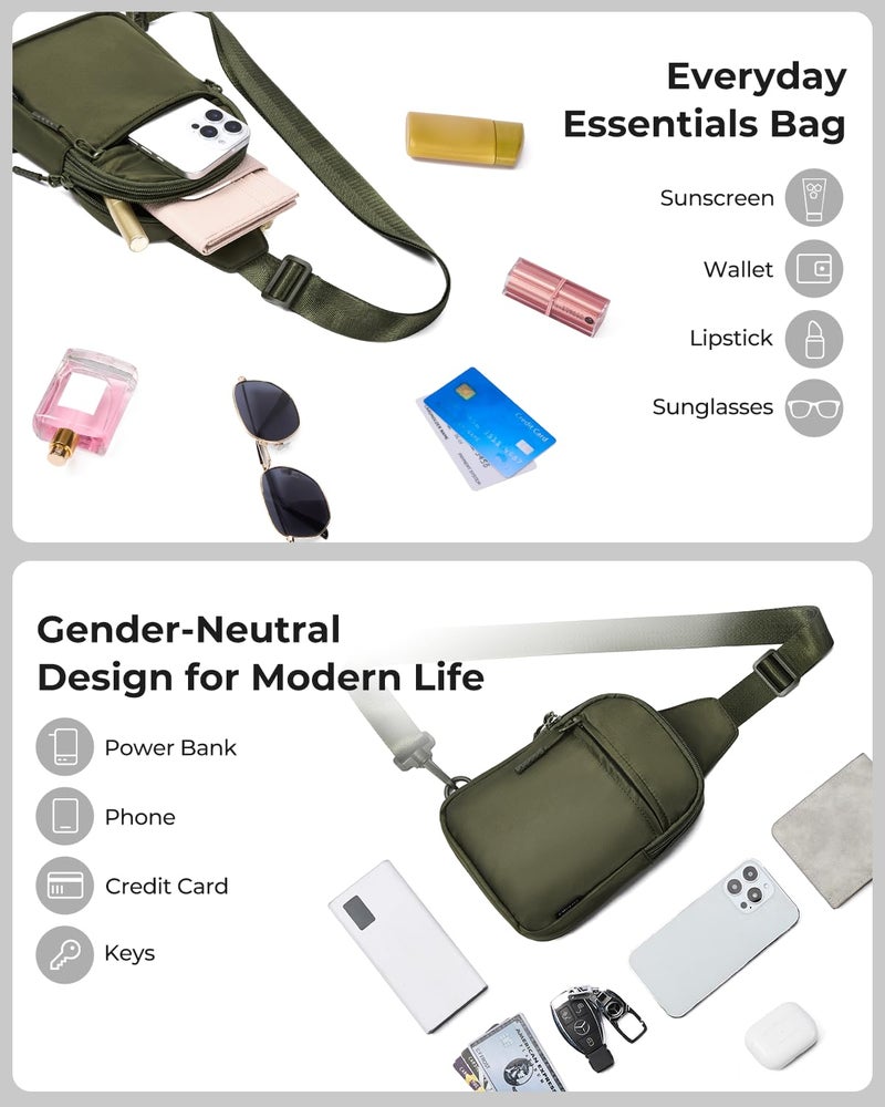 CHOLISS Small Crossbody Bags for Women and Men, Sling Backpack Travel Bag Nylon - Image 3