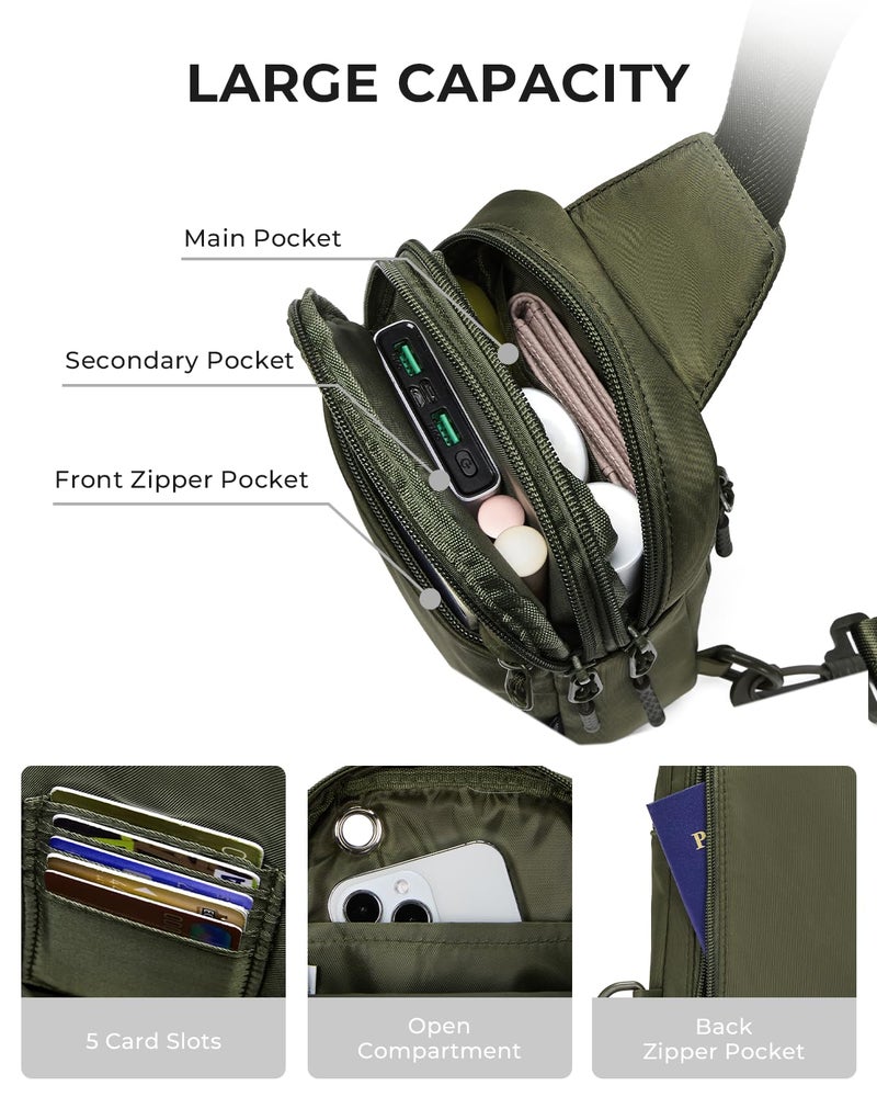 CHOLISS Small Crossbody Bags for Women and Men, Sling Backpack Travel Bag Nylon - Image 4