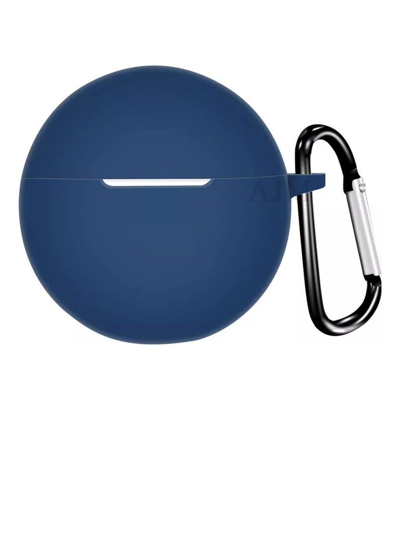 Generic - Protection Shockproof Design Soft Rubberised Case with Keychain for Oppo Enco Buds 2 (Navy Blue) - Image 1