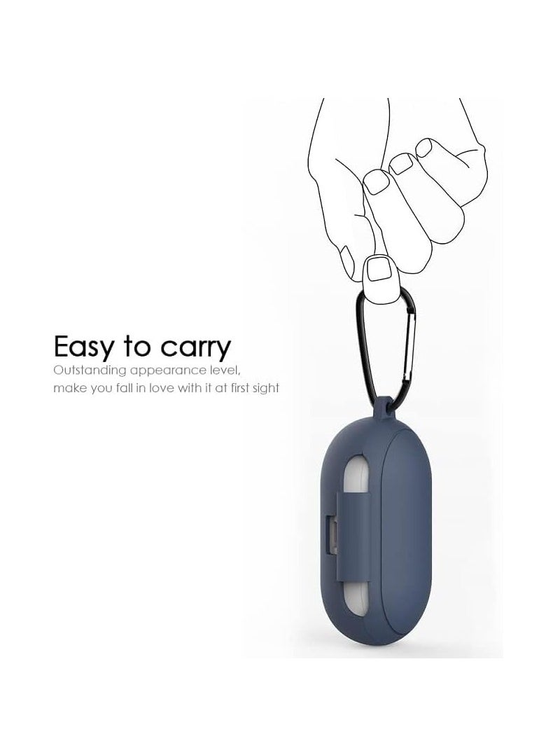 Generic - Protection Shockproof Design Soft Rubberised Case with Keychain for Oppo Enco Buds 2 (Navy Blue) - Image 1