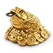 Ejoyous Ejoyous Feng Shui Money Frog Money Toad Chinese Lucky Three Legged Wealth Frog Bronze Brass Treasure Basin Statue  - Image 2