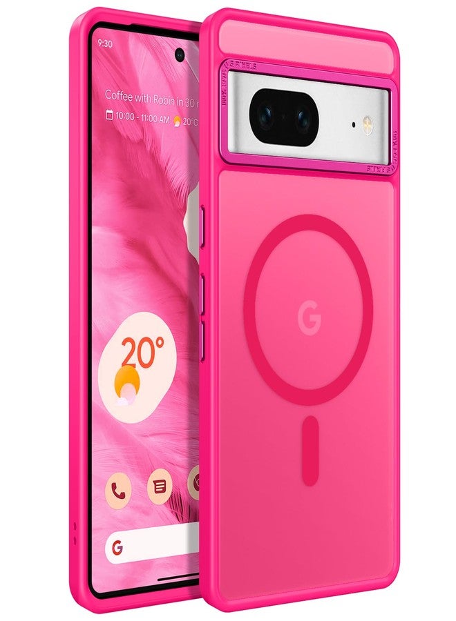 BENTOBEN for Google Pixel 7 Case [Compatible with Magsafe] Translucent Matte Magnetic Pixel 7 Case Magsafe Slim Thin Shockproof Women Men Protective Phone Cases Cover for Google Pixel 7 6.4", Hot Pink - Image 1