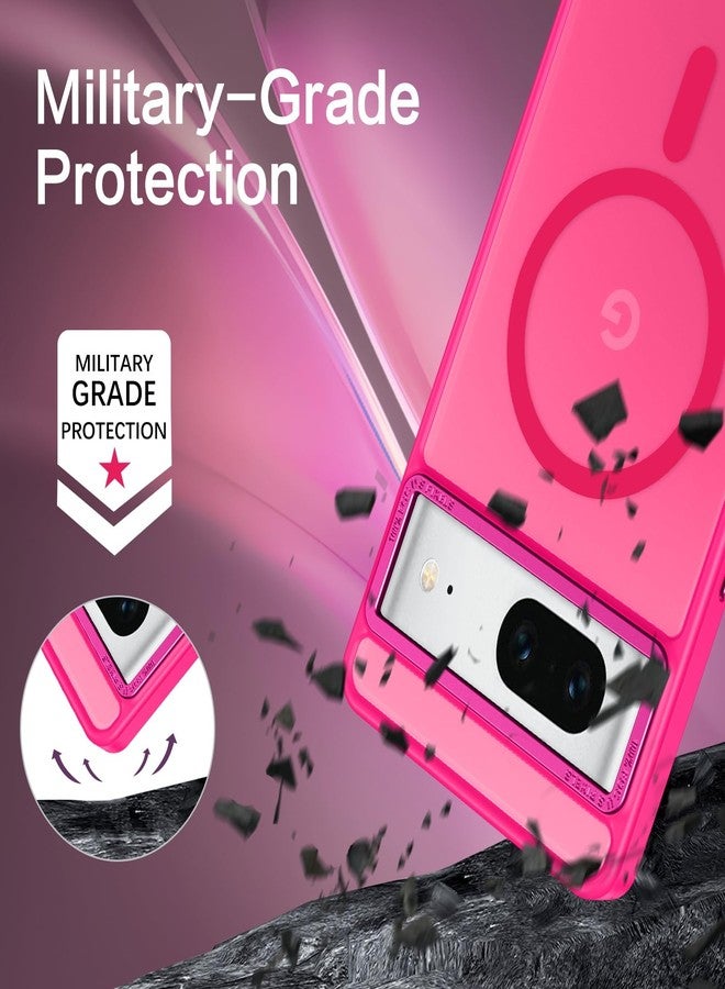 BENTOBEN for Google Pixel 7 Case [Compatible with Magsafe] Translucent Matte Magnetic Pixel 7 Case Magsafe Slim Thin Shockproof Women Men Protective Phone Cases Cover for Google Pixel 7 6.4", Hot Pink - Image 4