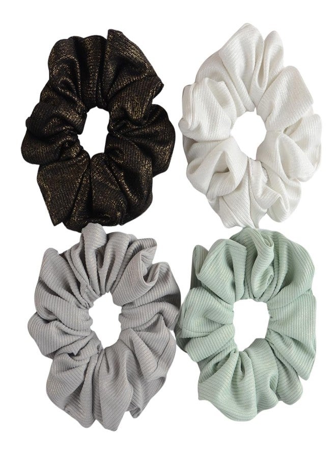 FICTIOUS Hair Scrunchie with Geometric and Dotted Pattern - Soft Fabric Hair Accessory for Women and Girls | Suitable Every Hair Type | Anti-Hair Breakage | Stylish and Comfortable Hair Accessories ( Multicolor and design ) (6 PC) - Image 2