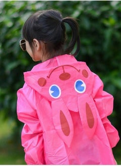 Y&D Children's raincoats, Cartoon Kids Rain Jacket, Blue CarGirls Hooded Poncho Outdoors Transparent Raincoat Student Suit Waterproof Durable Windbreaker (Pink Rabbit)  - Image 2