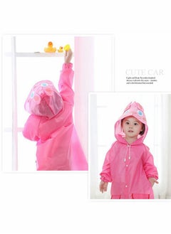 Y&D Children's raincoats, Cartoon Kids Rain Jacket, Blue CarGirls Hooded Poncho Outdoors Transparent Raincoat Student Suit Waterproof Durable Windbreaker (Pink Rabbit)  - Image 3