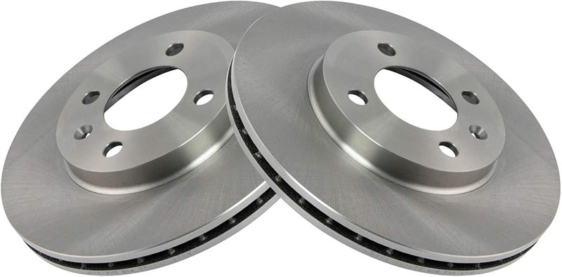 TRQ Front Brake Rotors Set Vented Compatible with 1995-2002 Volkswagen Cabrio 1993-1999 Golf 1989-1999 Jetta 1990-1997 Passat 1986-1988 Quantum Scirocco - Image 3