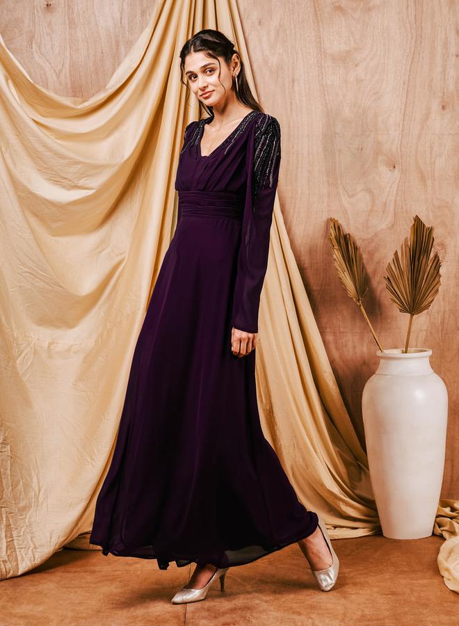 Mish Beaded Yoke A-Line Maxi Dress - Image 4