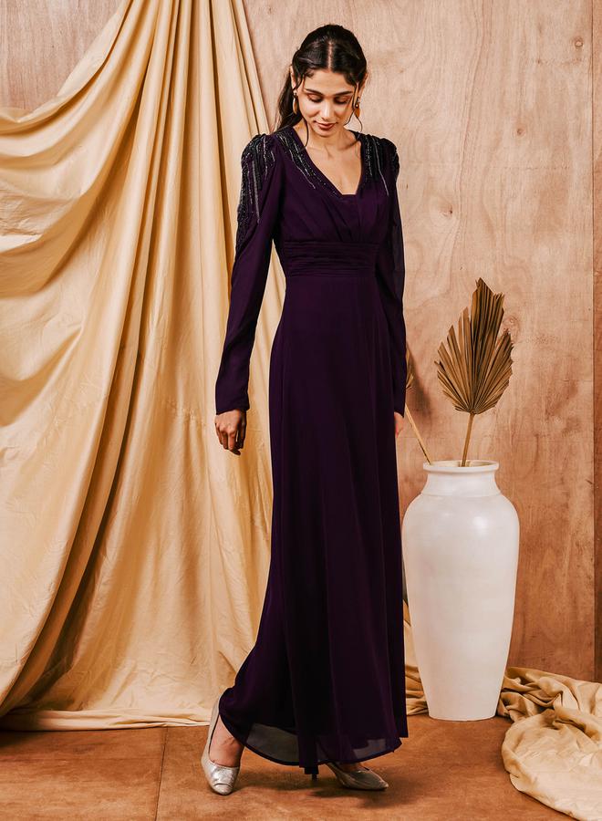 Mish Beaded Yoke A-Line Maxi Dress - Image 3