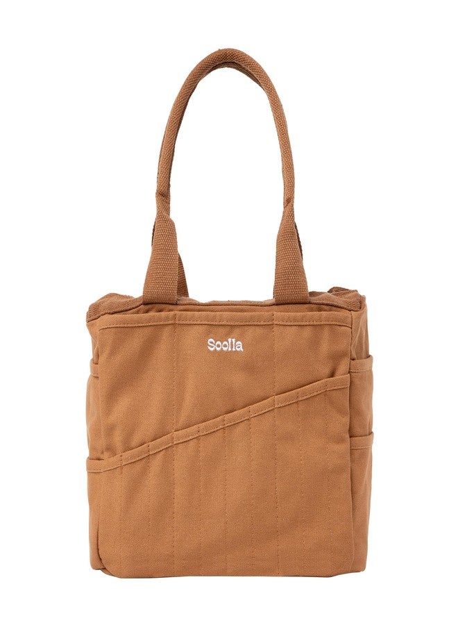 Soolla Studio Bag: Pottery Tool Bag & Art Supplies, Crochet Projects & Knitting Yarn Organizer, 25+ Colors, 30 Pockets, Artist Tote Caddy for Adults (Cinnamon) - Image 2