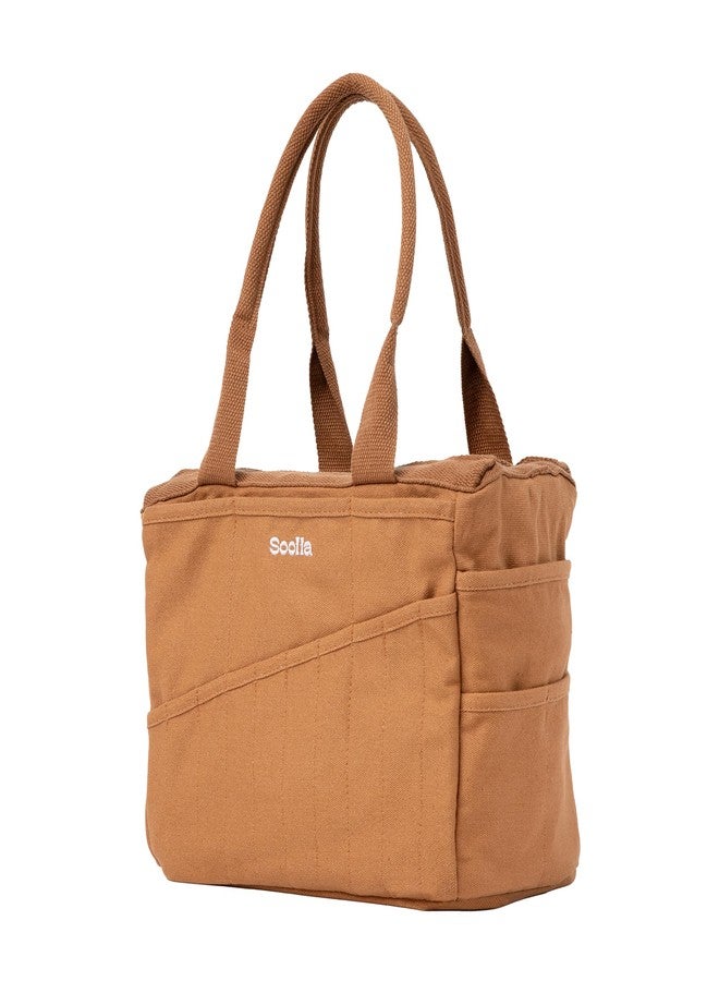 Soolla Studio Bag: Pottery Tool Bag & Art Supplies, Crochet Projects & Knitting Yarn Organizer, 25+ Colors, 30 Pockets, Artist Tote Caddy for Adults (Cinnamon) - Image 5