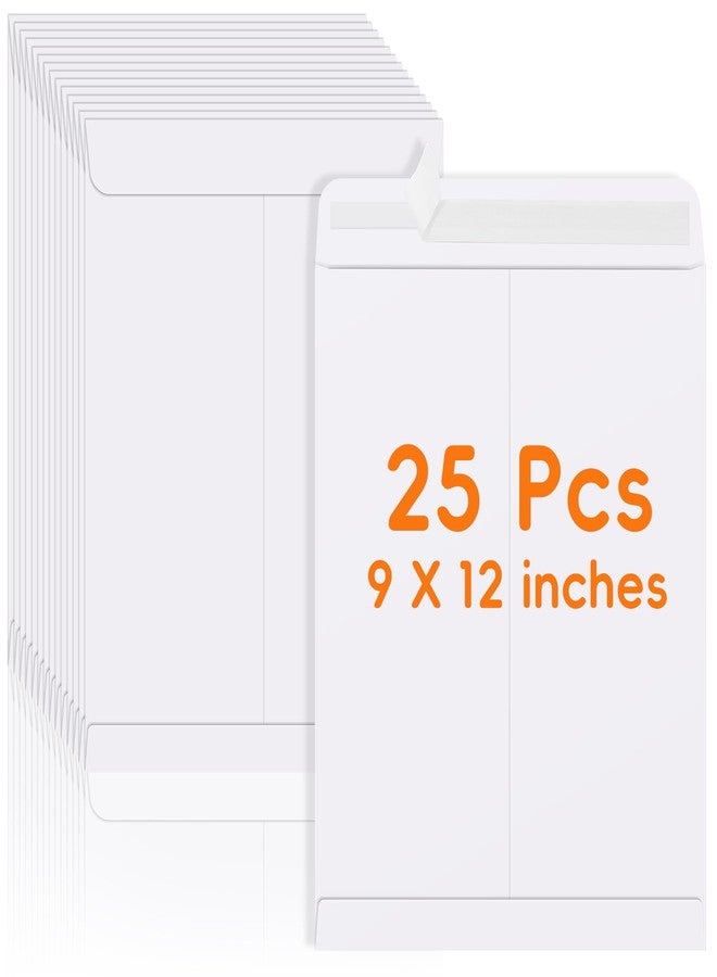 FloraSea 25 Pack Catalog Mailing Envelopes, 9 x 12 Inches Self-Seal White Manilla Envelopes for Mailing, Organize, storage, Home, Office Business - Image 1