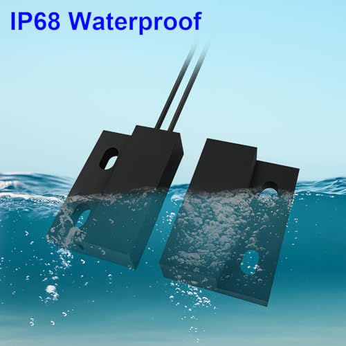 Gebildet 5pcs Recessed Wired Security Window Gate Contact Sensor Alarm Magnetic Reed Switch Black, Magnetic Door Sensor, Normally Closed Magnetic Switch - Image 3