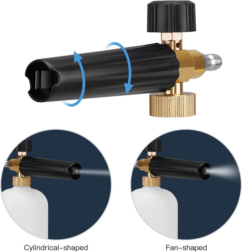 Geichan 2-in-1 Snow Foam Lance Foam Cannon Compatible for Karcher K Series K2 K3 K4 K5 K6 K7 Pressure Washer,1L Adjustable 1/4" Quick Release Snow Foam Lance Gun Soap Dispenser Bottle Spray Nozzle Various size alternatives - Image 5