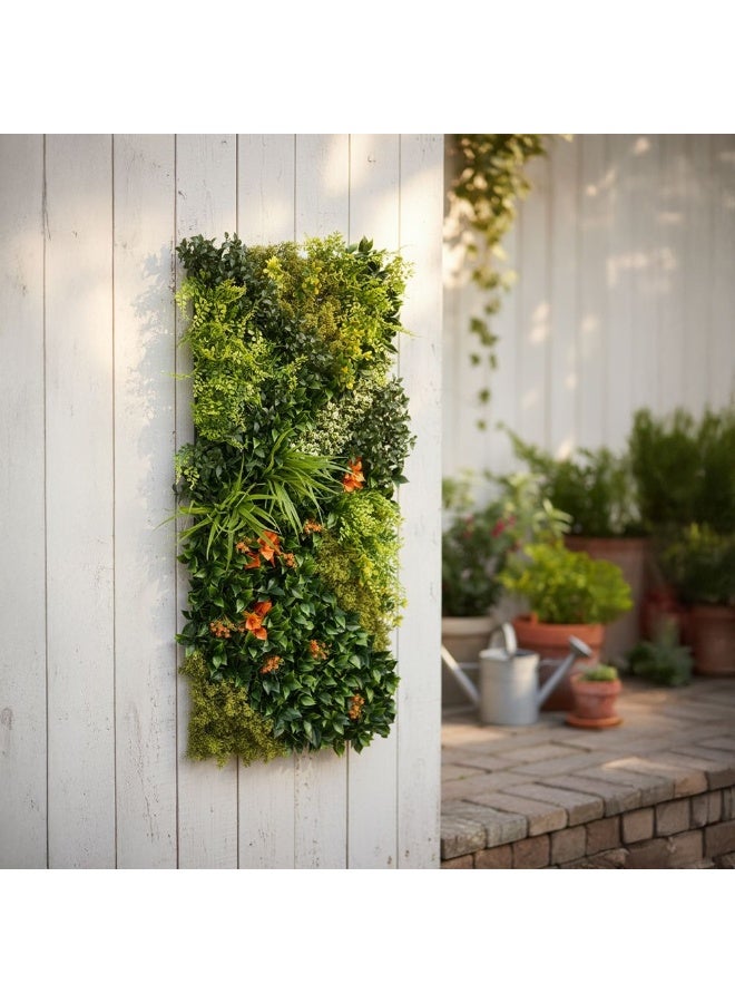 DANUBE HOME سياج صناعي – فواكه ذهبية – لوحة تحوط خضراء مزخرفة مزيفة مع لمسات صفراء – سياج خصوصية محمي من الأشعة فوق البنفسجية للحديقة، الفناء، الشرفة وديكور جدران المنزل 50x100 سم - Image 5