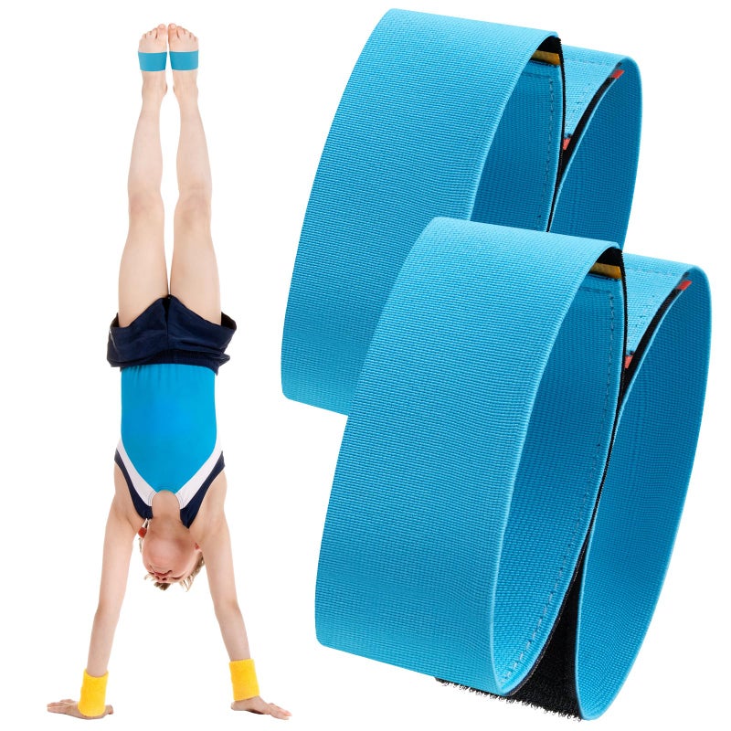 Shappy 2 Pcs Gymnastics Ankle Training Straps Tumbling Training Aid for Back Handspring Back Walkover and Balance Practice Sticky Toes Adjustable Ankle Support Bands for Kids CoachBlue - Image 2