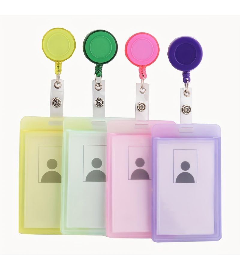 Purple 2D Transparent Card Sleeves with Pull Tab Set for Men Women Students - Image 1