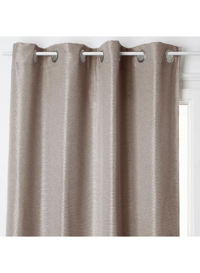 atmosphera 8-Eyelet Elena Rideau Occultant Black Out Curtain Beige 140 x 260 cm 146291D