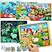 SYNCFUN 4in1 Animal Wooden Puzzles Glow in The Dark Toys 24 35 PCS Montessori Puzzles Board Toys for Toddlers Ages 35 Farm Ocean Zoo Insect Themes Birthday Valentine Easter Gifts for Kids - Image 2