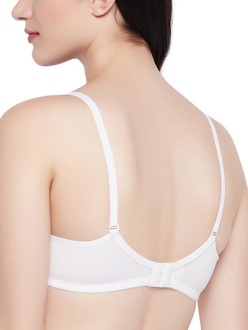 Clovia Women's Cotton Padded Non-Wired Demi Cup Multiway T-Shirt Bra (BR1581S18_White_36B) - Image 4