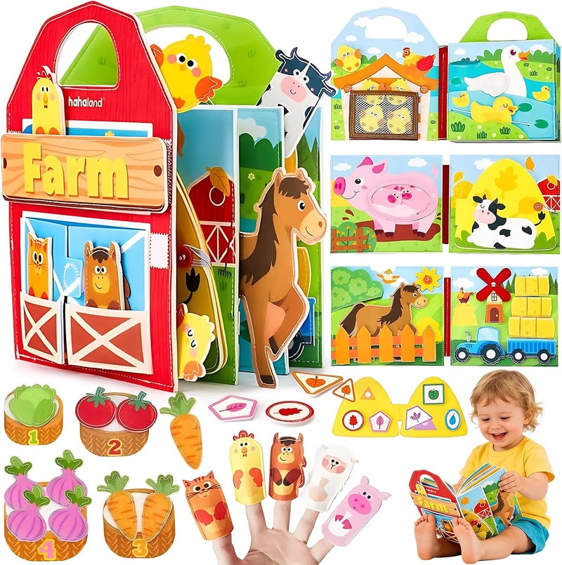 AM ANNA Montessori Busy Book for Toddlers,Quiet Activity Book with Life Skills,Cognition,Sorting,Matching,Kids DIY Felt Quiet Book,Pretend Play Dress UP Game Early Learning Educational Travel Toys - Image 2