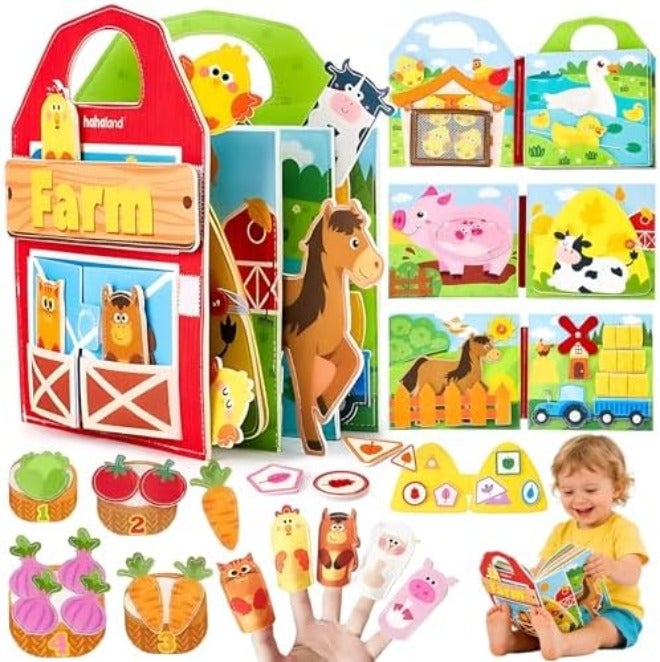 AM ANNA Montessori Busy Book for Toddlers,Quiet Activity Book with Life Skills,Cognition,Sorting,Matching,Kids DIY Felt Quiet Book,Pretend Play Dress UP Game Early Learning Educational Travel Toys - Image 3