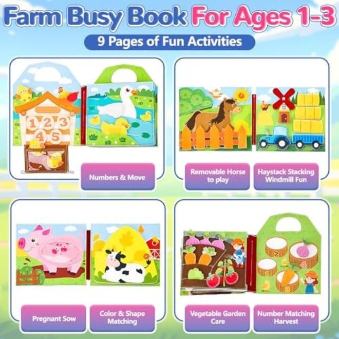 AM ANNA Montessori Busy Book for Toddlers,Quiet Activity Book with Life Skills,Cognition,Sorting,Matching,Kids DIY Felt Quiet Book,Pretend Play Dress UP Game Early Learning Educational Travel Toys - Image 4
