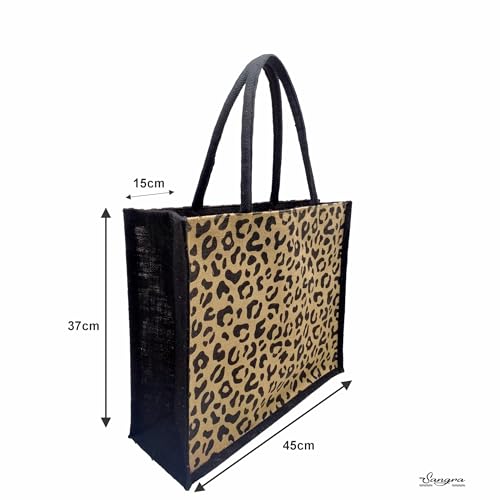 Sangra Women Eco-Friendly Jute All Over Print Multipurpose Handbag With Zipper | Stylish & Versatile Hand Bag, Beige - Image 4