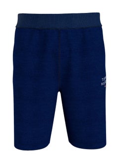 TOMMY HILFIGER Men's TH Original Logo Lounge Shorts - Cotton, Blue  - Image 1