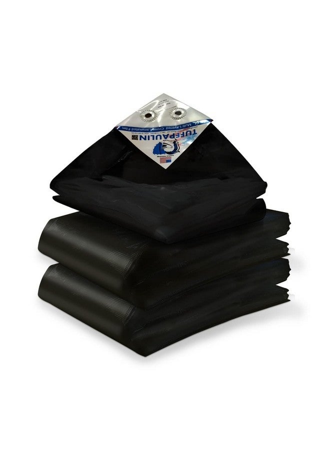 TUFFPAULIN 6FT X 9FT 120 GSM Black Tarpaulin Tirpal Tadpatri Tharpai Thadika, Extra Strong, Reinforced Eyelets, UV Resistant, 100% Waterproof Virgin, 6 Layer MLCL 3D Rib Technology-1 No., Plastic - Image 1