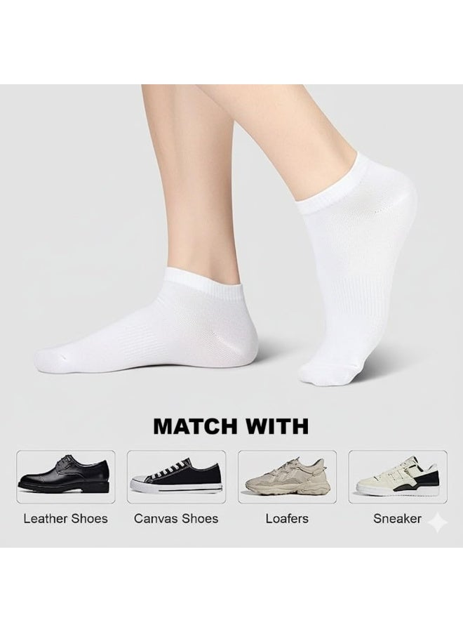 Tango جوارب أنكل قصيرة للرجال من تانغو 6 أزواج - مقاس حر EU 40 إلى 45 - جوارب رياضية للرجال (أبيض - 6 أزواج، 6) - Image 5