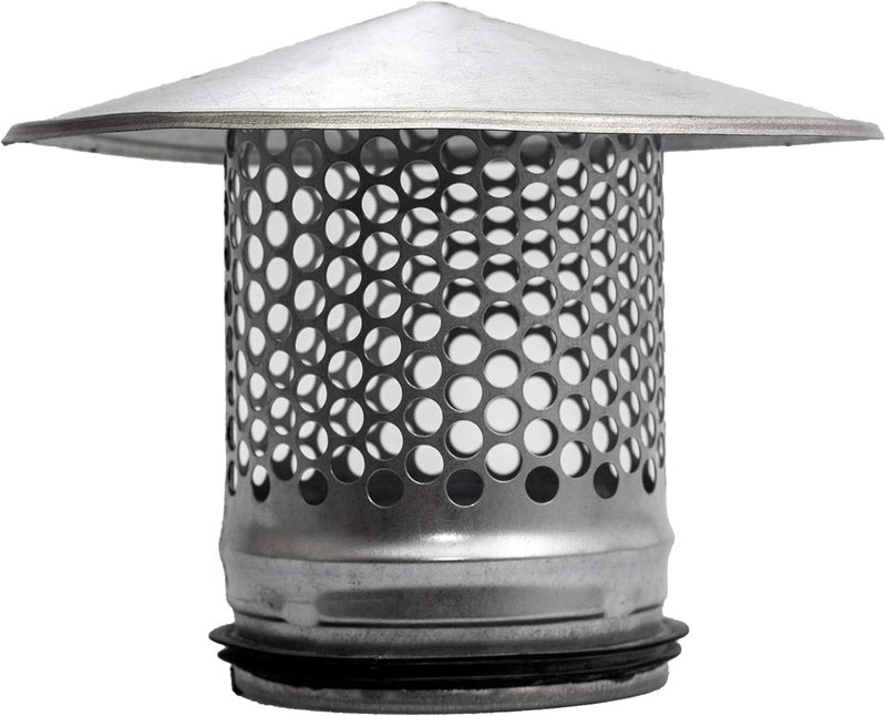Vent Systems 4" Round Roof Cap - Galvanized Metal Exhaust Cap with Rubber Insulation - Image 1