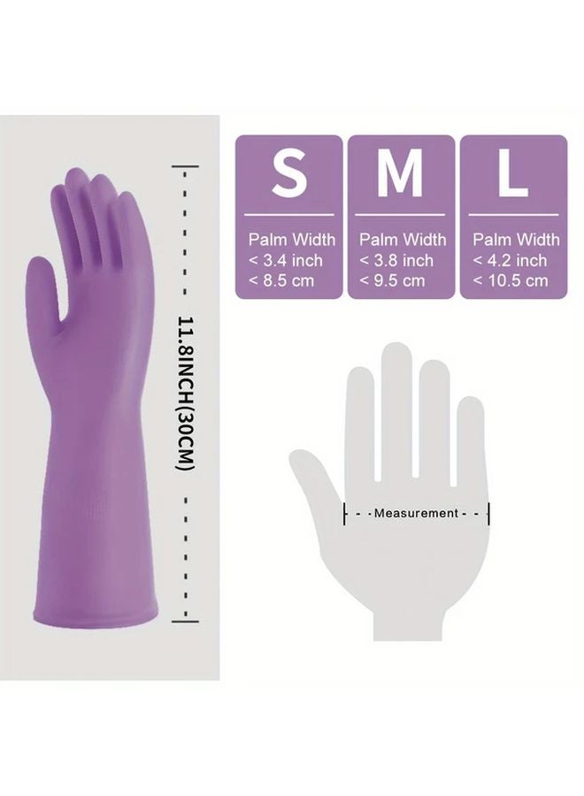 Medium Purple Reusable Household Cleaning Gloves Multipurpose Kitchen Bathroom Outdoor - Image 5