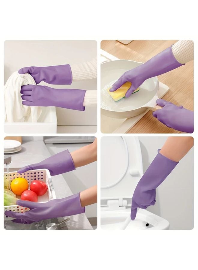 Medium Purple Reusable Household Cleaning Gloves Multipurpose Kitchen Bathroom Outdoor - Image 3