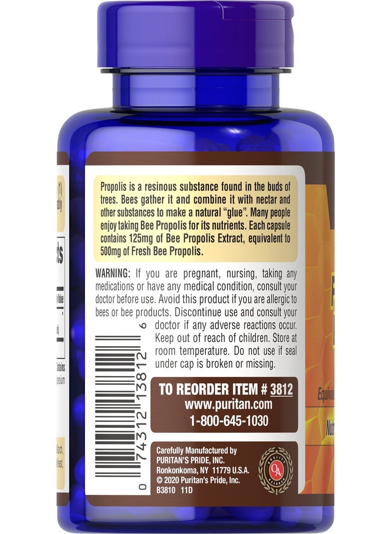 Puritan's Pride Bee Propolis 500 mg 100 Capsules - Image 5