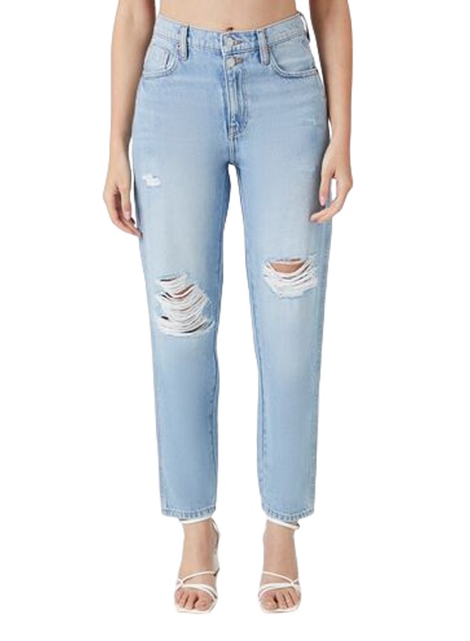 FOREVER 21 Curvy High-Rise Straight Jeans  - Image 1