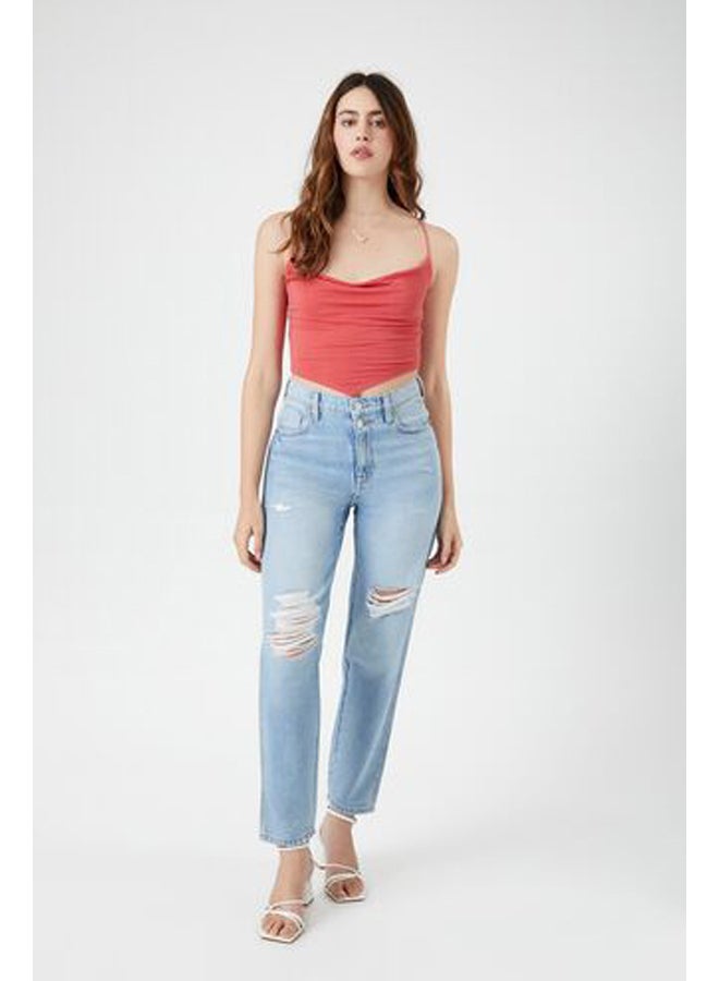 FOREVER 21 Curvy High-Rise Straight Jeans  - Image 5