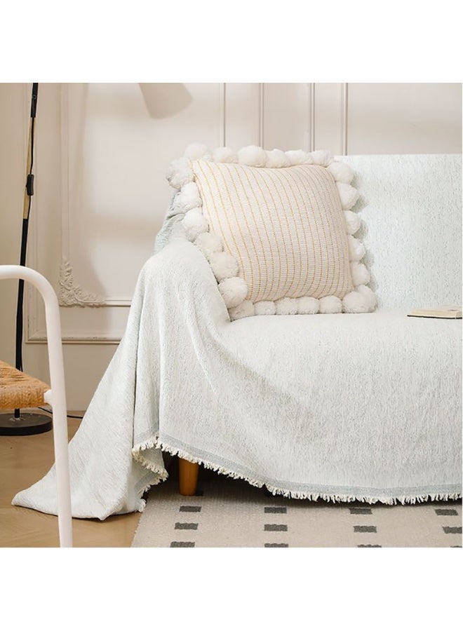 Turquoize أغطية أرائك شنيلا ناعمة قابلة للغسل لجميع الفصول 1 2 3 4 مقاعد غير قابلة للانزلاق أغطية مقاعد الحب واقي الأرائك - Image 2