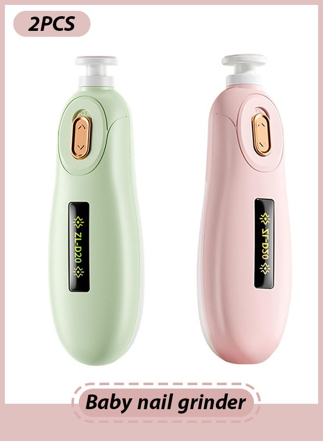 كوانتوم قطعتان من مقص أظافر الأطفال، أدوات مانيكير وباديكير قابلة لإعادة الشحن عبر USB، مجموعة مانيكير وتلميع وتقليم للعناية بأظافر الأطفال حديثي الولادة - Image 1