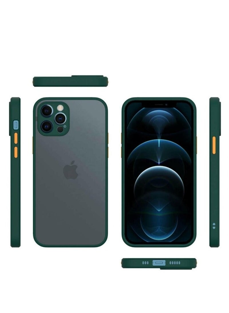 جراب iPhone 12 pro، جراب خلفي واقي لهاتف iPhone 12 Pro مقاس 6.1 بوصة، أخضر - Image 2