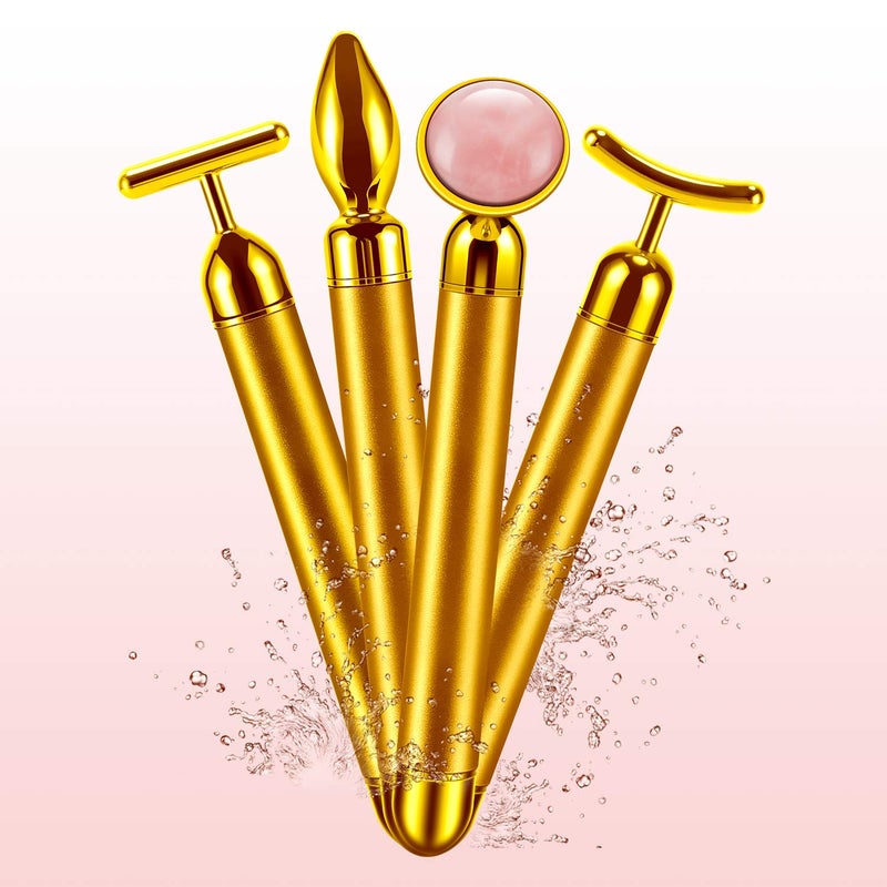 DANGSHAN 4-in-1 Face Massager Roller 24k Golden Face Roller, Arm Eye Nose Massage for Face Facial Massager Skin Care Tools
