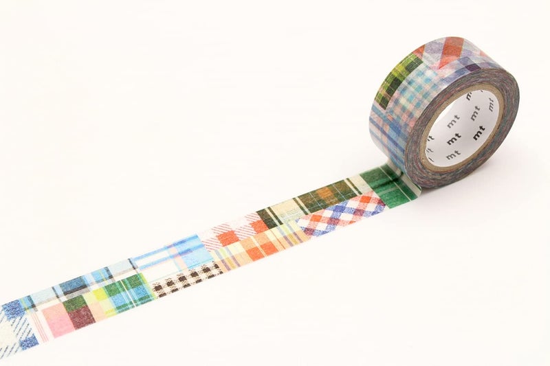 MT mt Washi Masking Tape EX Series, 20 mm x 10 mtrs Shade - Patchwork, (Pack of 1)  - Image 1