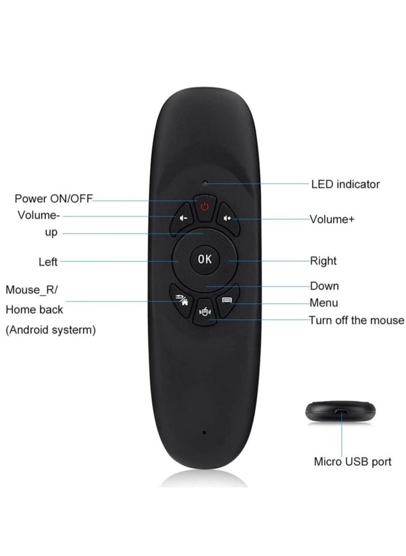 Universal TV Remote Control, Wireless Air Mouse With Keyboard for Smart TV, Set-Top Box, media player and More Color: Black - Image 3