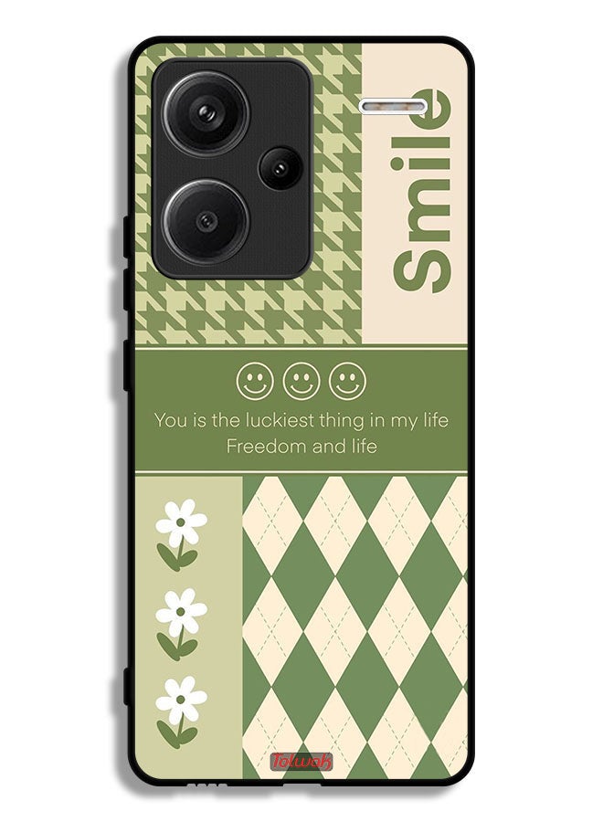 Tolwak Xiaomi Redmi Note 13 Pro Plus Protective Case Cover Smile Is The Luckiest Thing In My Life - Image 1