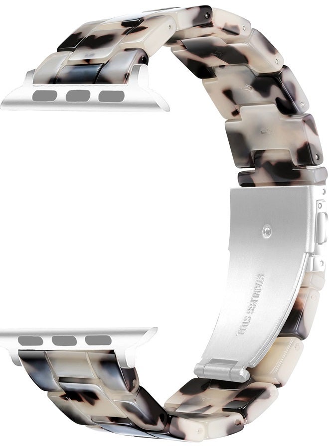 NYENEIL Compatible with Apple Watch Ultra Band 38mm 40mm 41mm for iWatch SE Lightweight Resin Wristband Bracelet Strap Series 8 7 6 5 4 3 2 1 Mens Womens (Tortoise flower, 38MM/40MM/41MM) - Image 2