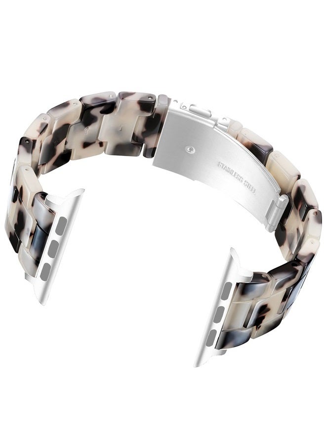 NYENEIL Compatible with Apple Watch Ultra Band 38mm 40mm 41mm for iWatch SE Lightweight Resin Wristband Bracelet Strap Series 8 7 6 5 4 3 2 1 Mens Womens (Tortoise flower, 38MM/40MM/41MM) - Image 3