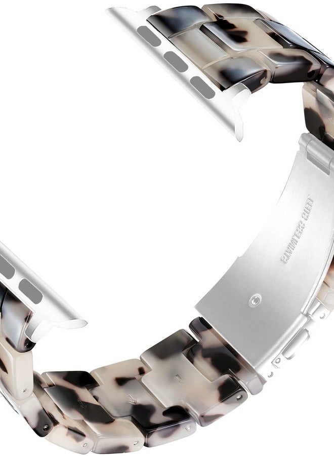 NYENEIL Compatible with Apple Watch Ultra Band 38mm 40mm 41mm for iWatch SE Lightweight Resin Wristband Bracelet Strap Series 8 7 6 5 4 3 2 1 Mens Womens (Tortoise flower, 38MM/40MM/41MM) - Image 4