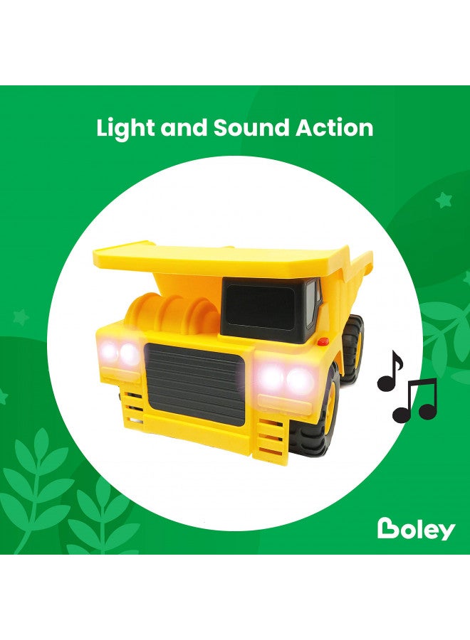 Boley Builders 2 Pack Construction Vehicles - Large Yellow Front Loader and Dump Truck with Lights and Sounds - Kids Construction Toys Set for Toddlers Boys and Girls - Image 4