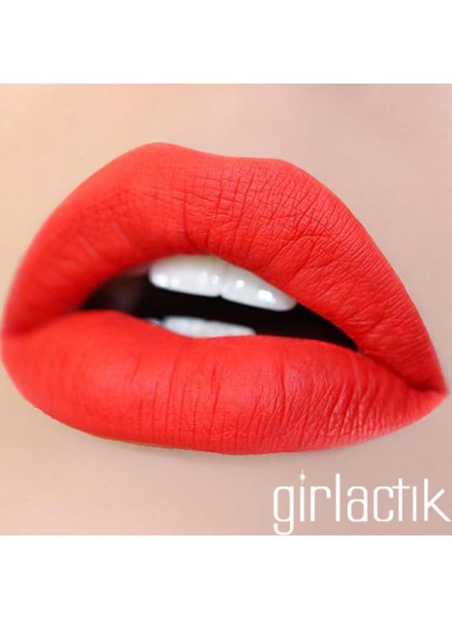 girlactik - Matte Lip Liquid In Warm Red Shade - Image 1