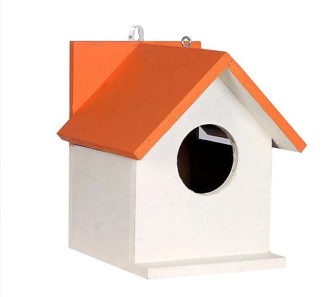 GO7 Handcrafted Wooden Bird House (Multicolour) – Pack of 6 | Hanging Decorative Bird Nests for Balcony & Garden | Eco-Friendly Handycraft Product - Image 3